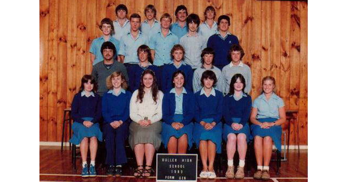 School Photo 1980's / Buller High School Westport MAD on New Zealand