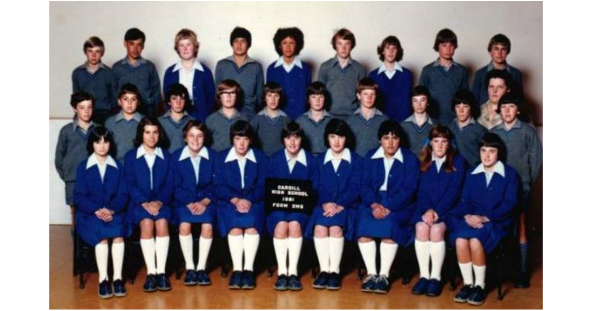 School Photo 1980's / Cargill High School Invercargill MAD on New